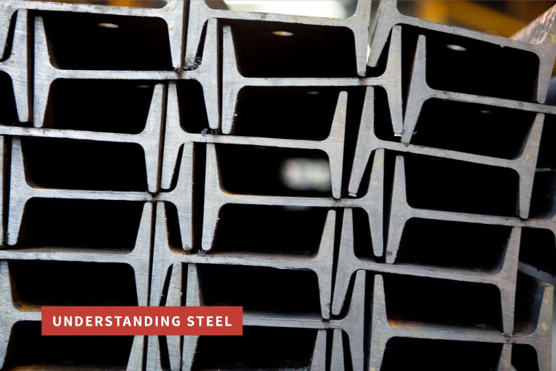 Steel I-Beams stacked on top of one another